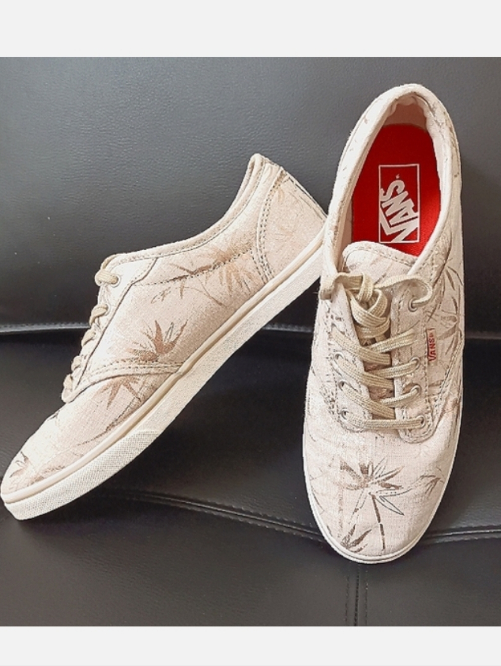 VANS Atwood Casual Athletic Shoes Sneakers Beige with Gold Palms size 8 - Picture 11 of 15